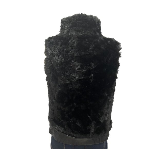 Chic Black Furry M Vest Zip-Up Winter Cozy Hippie Boho Chic Versatile Plush Warm - Picture 11 of 11